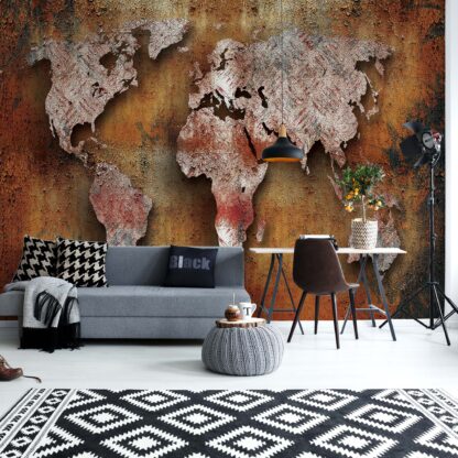 Grunge Rust Texture World Map(2892WM)