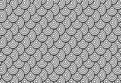 Circles Waves Pattern Black And White(2933WM) - Image 2