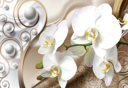 3D Ornamental Swirl Design Flowers Orchids(2952WM) - Image 2