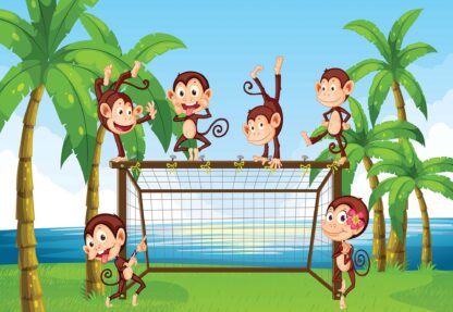 Football Monkeys Cartoon(2961WM) - Image 2