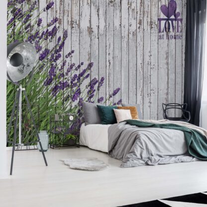 Lavender Rustic Wood Planks Love Vintage Design(2963WM)