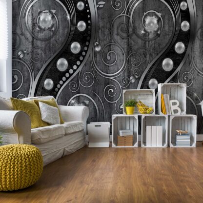 Luxury Ornamental Design Pearls Black And Grey(2971WM)