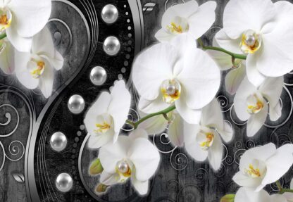 Luxury Design Orchids Flowers Pearls(2973WM) - Image 2