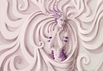 3D Greek Classical Woman Swirls Pink(3044WM) - Image 2