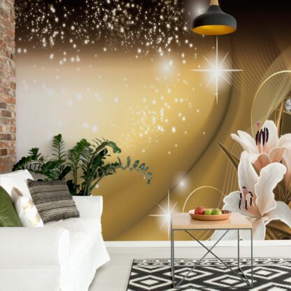 Lillies Sparkles Gold Modern Floral Design(3053WM)