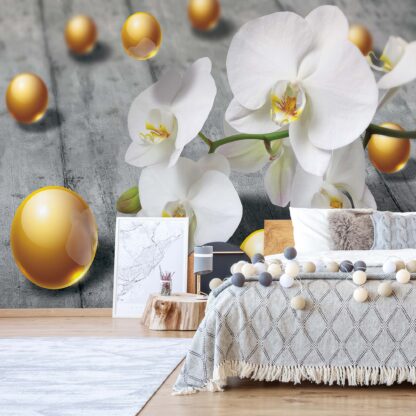 Abstract 3D Design Yellow Balls Orchids(3067WM)