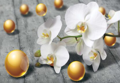 Abstract 3D Design Yellow Balls Orchids(3067WM) - Image 2