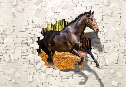 Horse Jumping Through Brick Wall 3D Illusion(3138WM) - Image 2