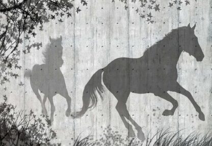 Horse And Nature Silhouette Concrete Texture Grey(3150WM) - Image 2
