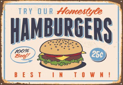 Retro Sign "Hamburgers"(3185WM) - Image 2