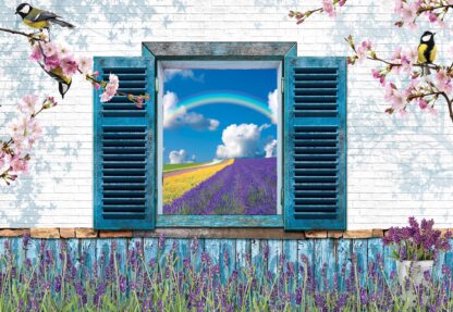 Vintage Design Window View Lavender Fields(3225WM) - Image 2