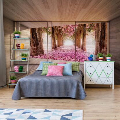 Forest Pink Blossom 3D Modern Window View(3298WM)