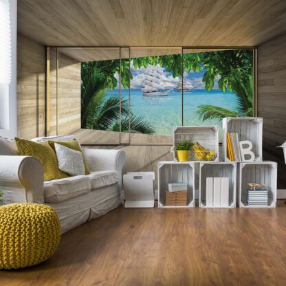 Tropical Beach 3D Modern Window View(3310WM)