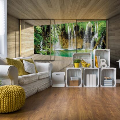 Waterfall Lake 3D Modern Window View(3316WM)