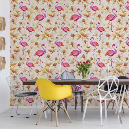 Modern Tropical Flamingo Pattern Yellow(3327WM)