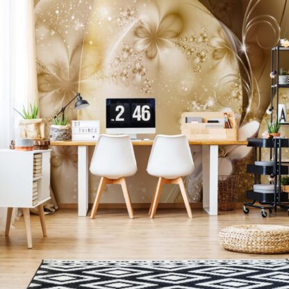 Luxury Ornamental Design Flowers Gold(3331WM)
