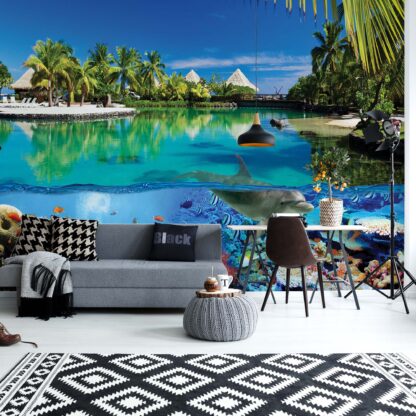 Tropical Island Paradise Dolphins Coral Reef(3356WM)