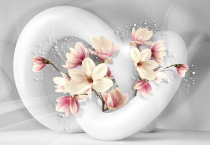 3D Structure Flowers White And Grey(3375WM) - Image 2