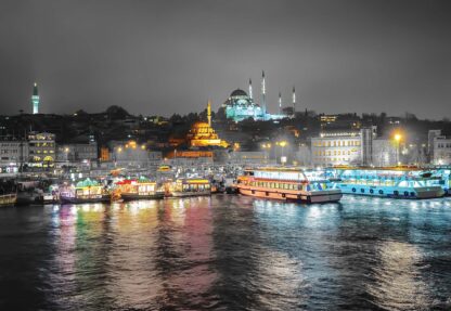 Istanbul Turkey River Reflections At Night(3468WM) - Image 2