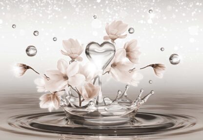 Water Drops Heart Flowers Sepia(3492WM) - Image 2