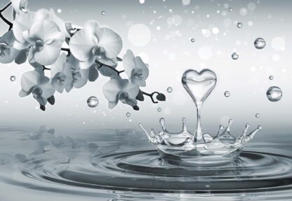 Water Drops Heart Flowers(3494WM) - Image 2