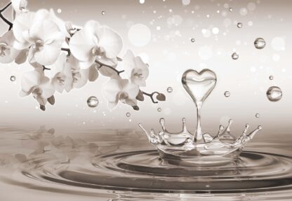 Water Drops Heart Flowers Sepia(3495WM) - Image 2