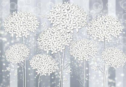 Flowers Illustration Sparkle Background Blue(3501WM) - Image 2