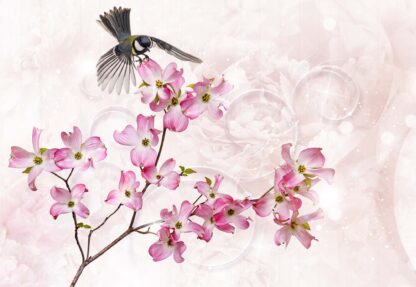 Flowers Bird Vintage Chic Pink(3544WM) - Image 2