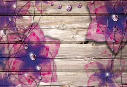 Purple Flowers Wood Plank Texture Diamonds(3554WM) - Image 2