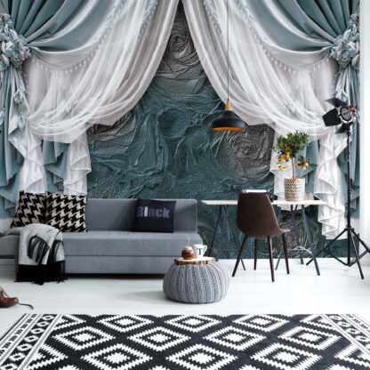 Grey Curtains Luxury Effect(3563WM)
