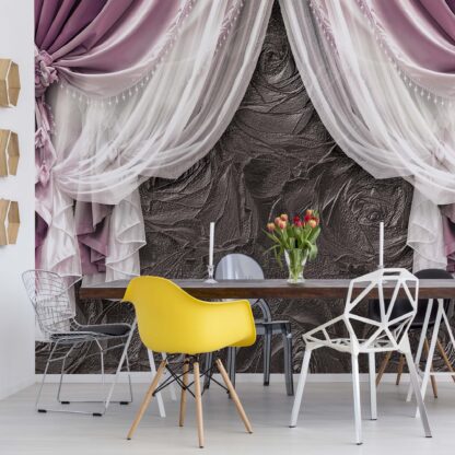 Pink Curtains Luxury Effect(3565WM)