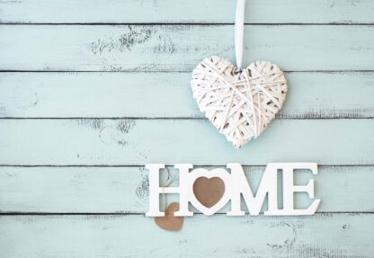 Vintage Chic Painted Wood Planks Light Blue "Home"(3606WM) - Image 2