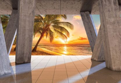 Sunset Tropical Beach 3D Modern View Concrete(3646WM) - Image 2