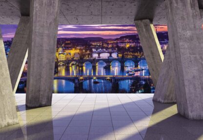 City At Night Prague 3D Modern View Concrete(3647WM) - Image 2