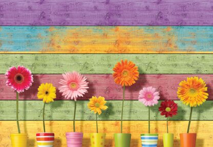 Sunny Flowers And Colourful Wood Planks(3707WM) - Image 2