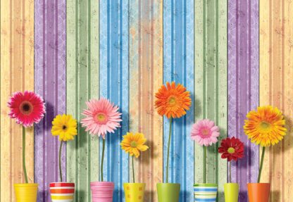 Sunny Flowers And Colourful Wood Planks(3708WM) - Image 2