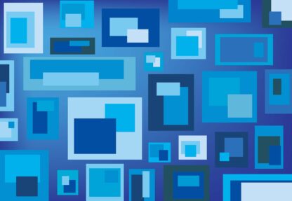 Modern Blue Squares Pattern(3739WM) - Image 2