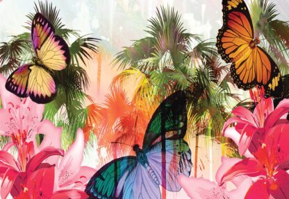 Butterflies Palms Flowers Modern Tropical(405WM) - Image 2