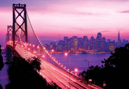 Pink And Purple City Skyline Golden Gate Bridge(417WM) - Image 2