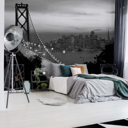 City Skyline Golden Gate Bridge Black And White(419WM)