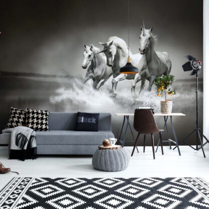 Unicorns Horses Black And White(428WM)