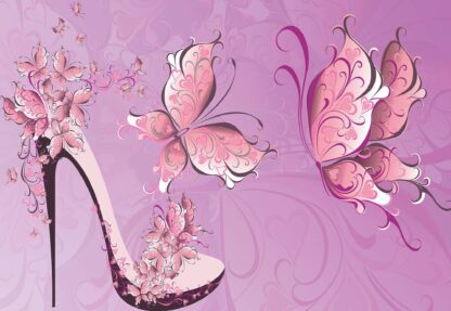 Butterflies And High Heel Shoe Pink(431WM) - Image 2