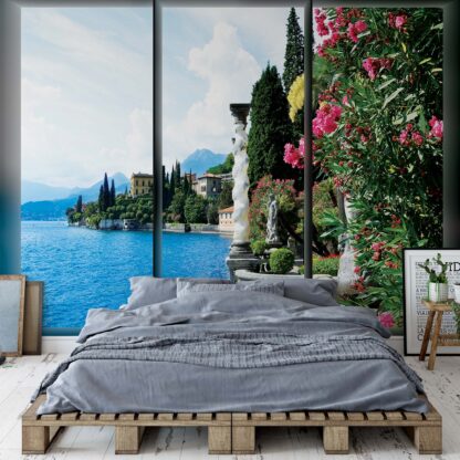 Lake Flowers Landscape Window View(494WM)