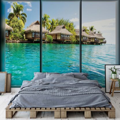 Island Tropical Sea Paradise Window View(497WM)