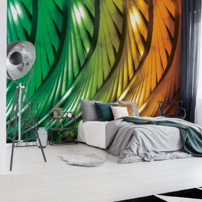 3D Abstract Art Green And Orange(499WM)