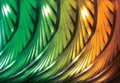 3D Abstract Art Green And Orange(499WM) - Image 2
