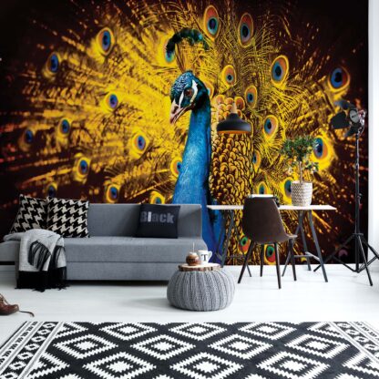 Peacock Bird Gold Feathers(631WM)
