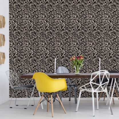 Pebbles Dark Stones Pattern(640WM)