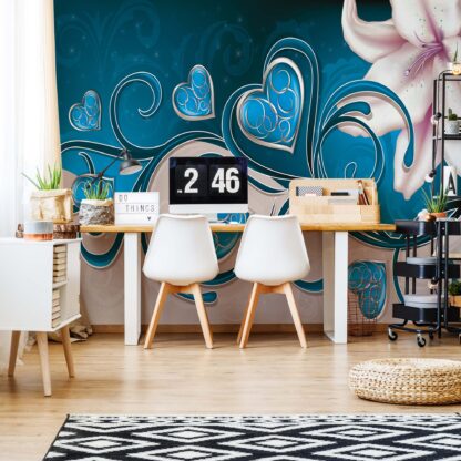 Lily Hearts Blue Swirls(704WM)