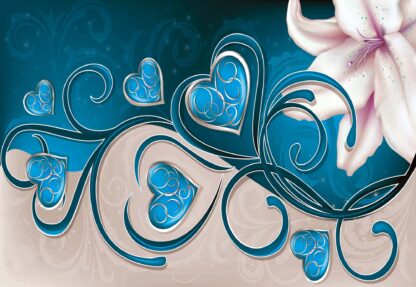 Lily Hearts Blue Swirls(704WM) - Image 2
